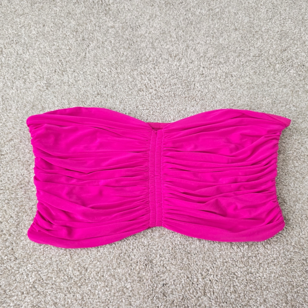 NWT Express Fuchsia Strapless Crop Top Sz Large
